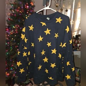 Asos Navy Sweatshirt with Yellow Stars Size 8 EUC
